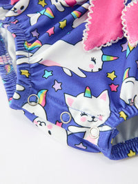 Cat Print Girls Long Sleeve Romper