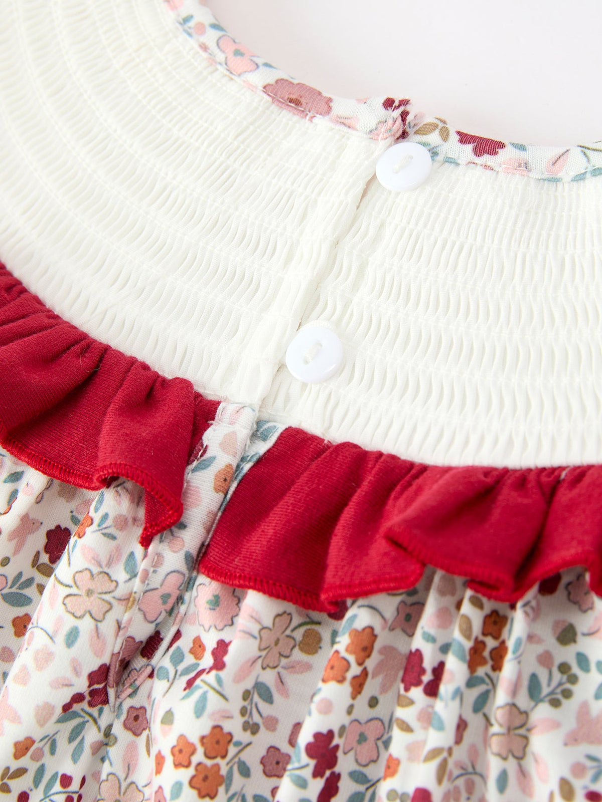 Pumpkin Embroidery Girls Dress Floral Ruffle Collar Dress