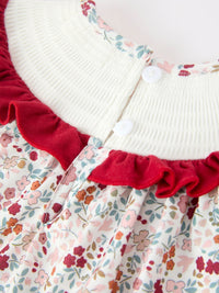 Pumpkin Embroidery Baby Girl Outfit Set Red Bloomer Set