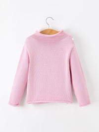 Girls Ghost Bow Knit Sweater Halloween Cute Embroidered Pullover