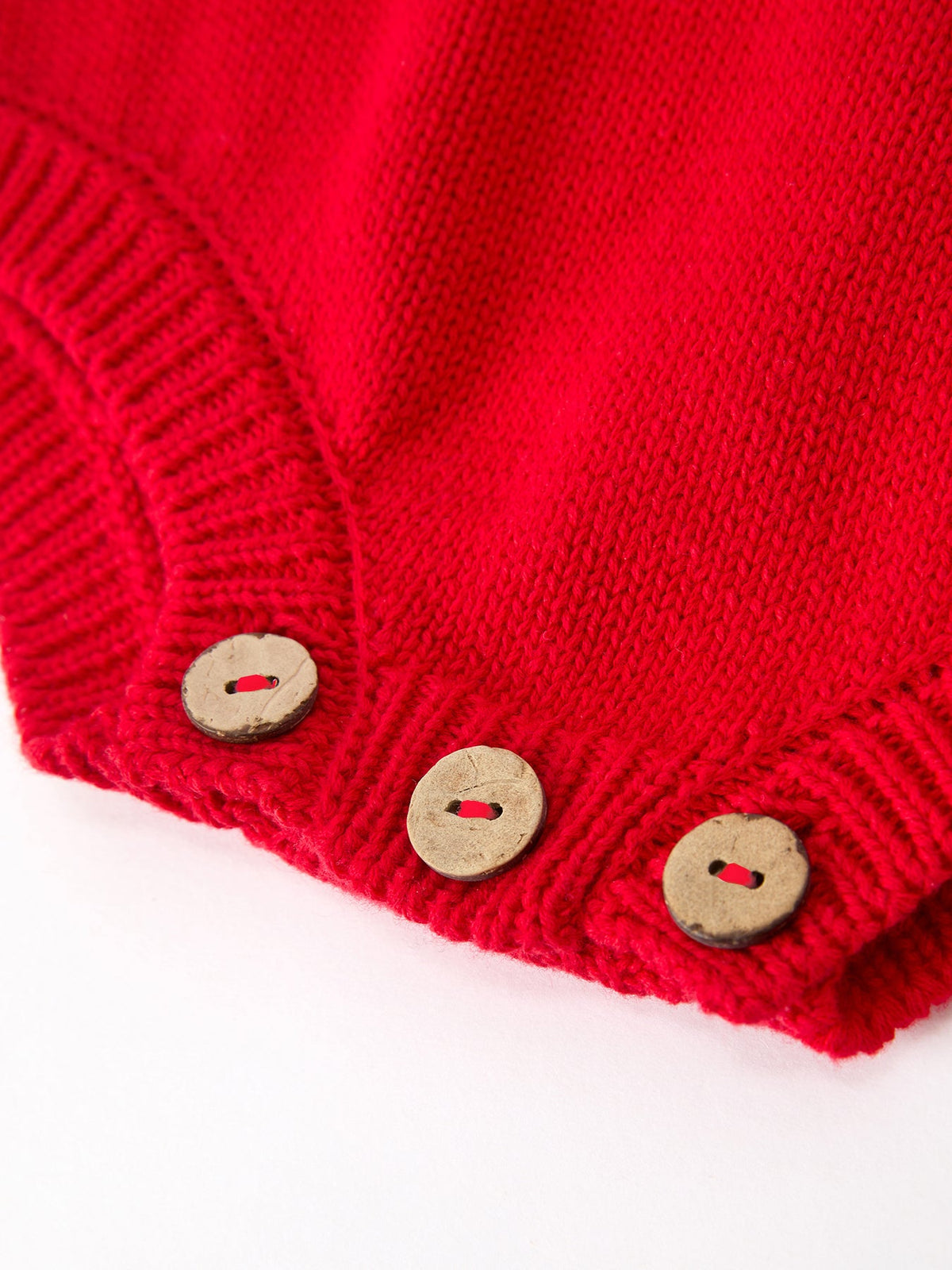 Christmas Tree Red Knit Appliqué Romper