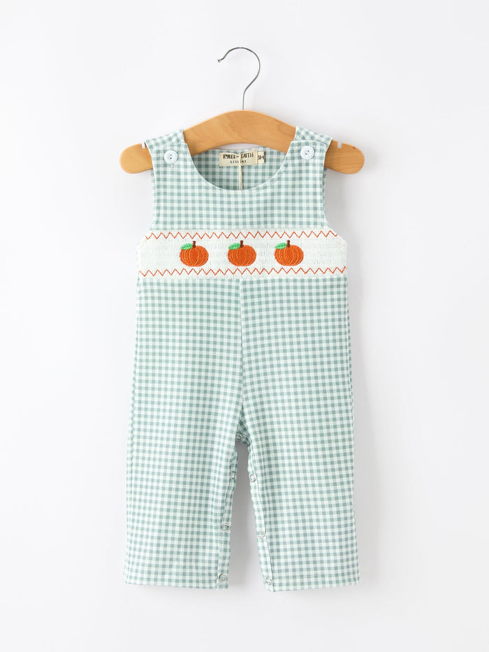 Fall Embroidered Pumpkin Boys Romper
