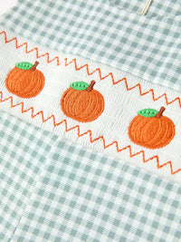 Fall Embroidered Pumpkin Boys Romper