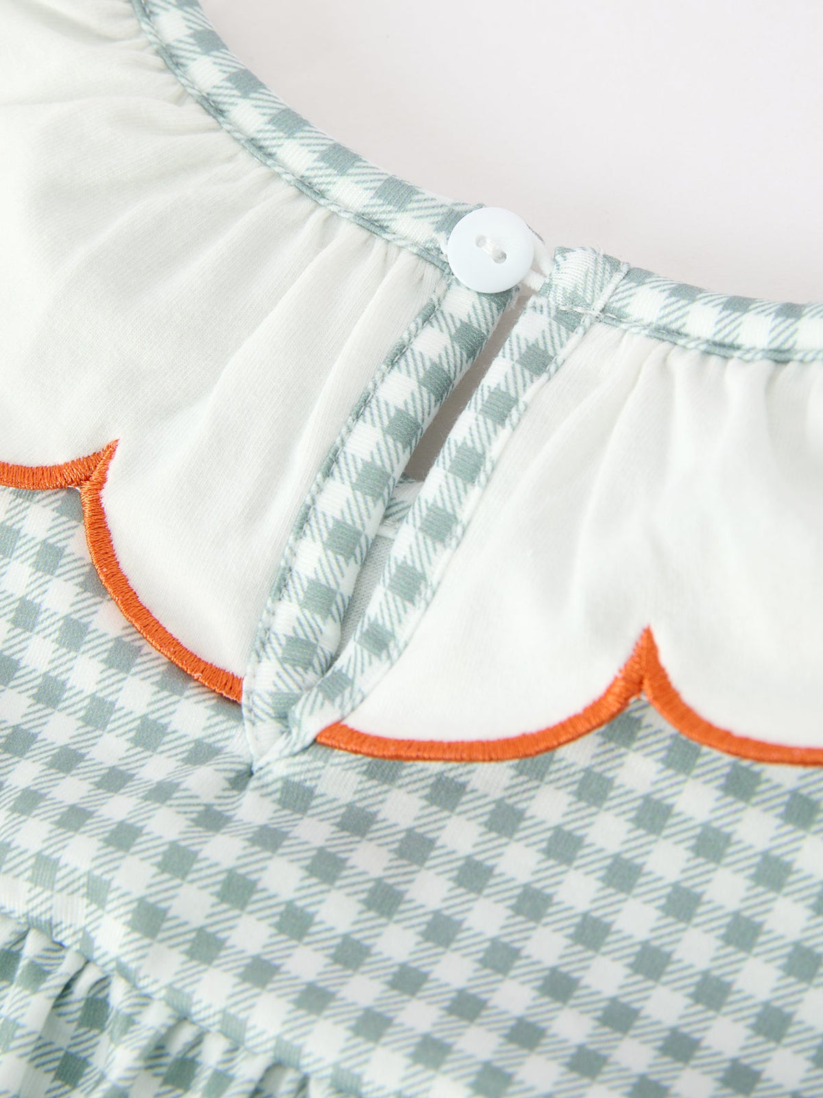 Fall Pumpkin Embroidery Girls Dress Peter Pan Collar