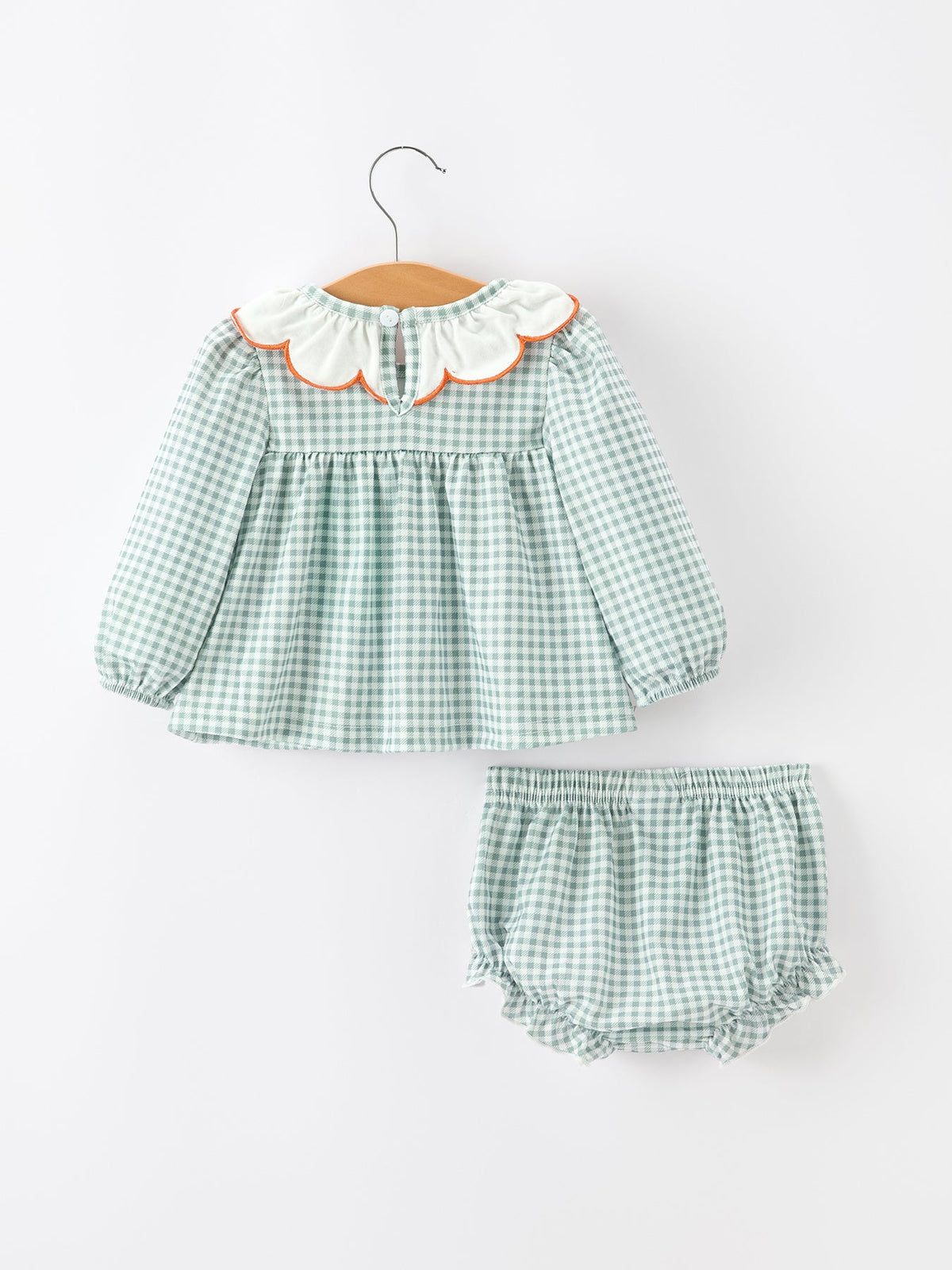 Fall Embroidered Pumpkin Girls Bloomer Set