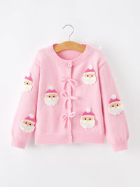 Santa Bow Knit Cardigan Sweater