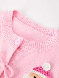 Santa Bow Knit Cardigan Sweater