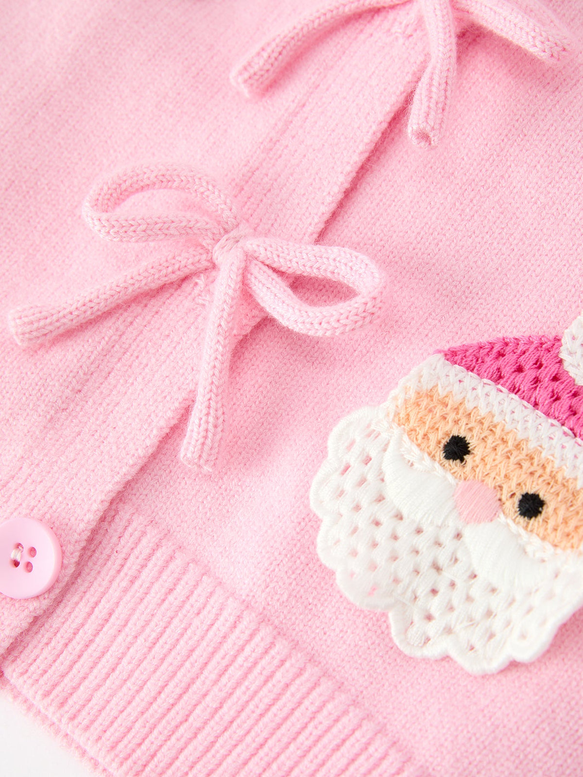 Santa Bow Knit Cardigan Sweater