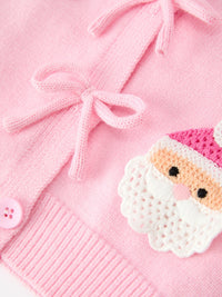 Santa Bow Knit Cardigan Sweater