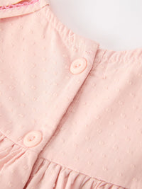 Fall Baby Girl Pink Floral Embroidered Peter Pan Collar Dress