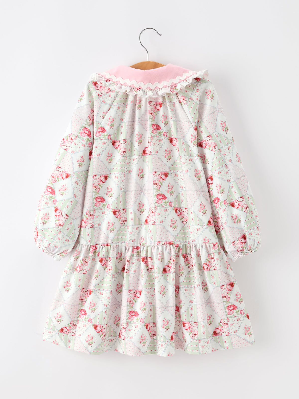 Fall Floral Peter Pan Collar Ruffle Long-sleeved Dress