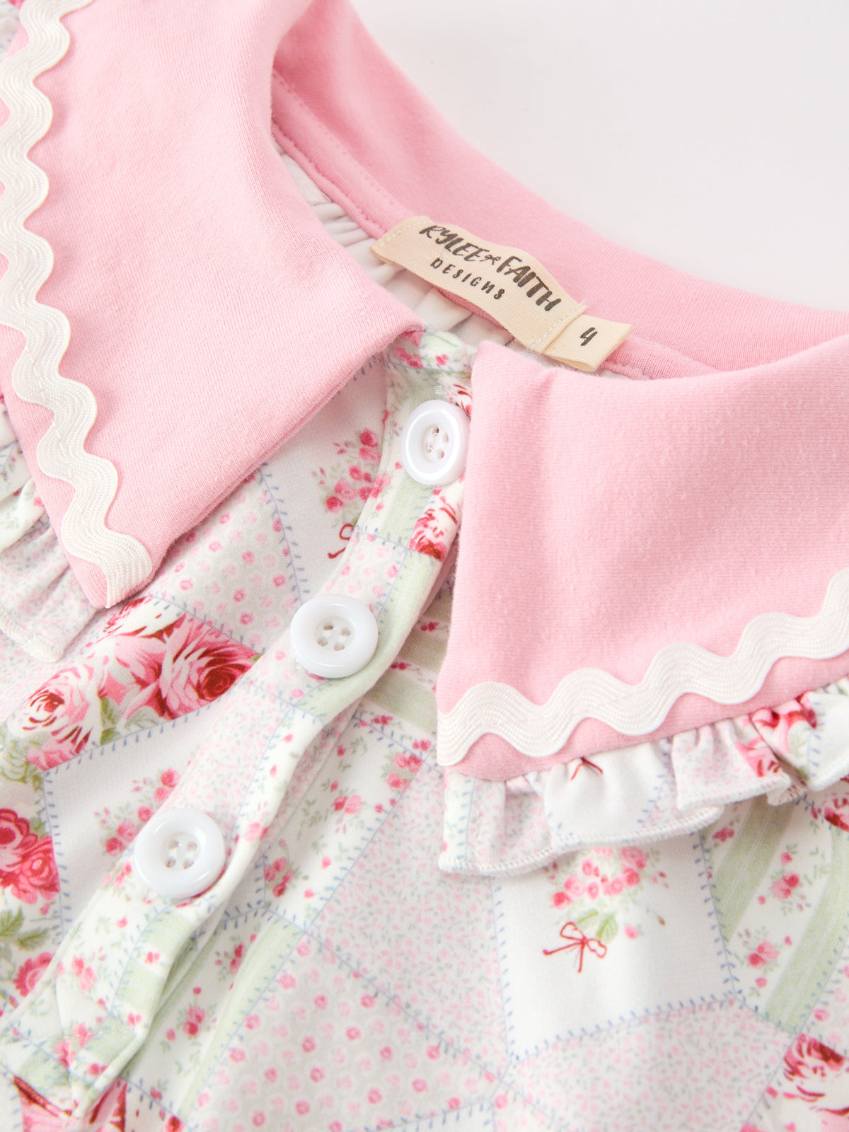 Fall Floral Peter Pan Collar Ruffle Long-sleeved Dress