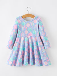 Christmas Ornament Print Twirl Dress