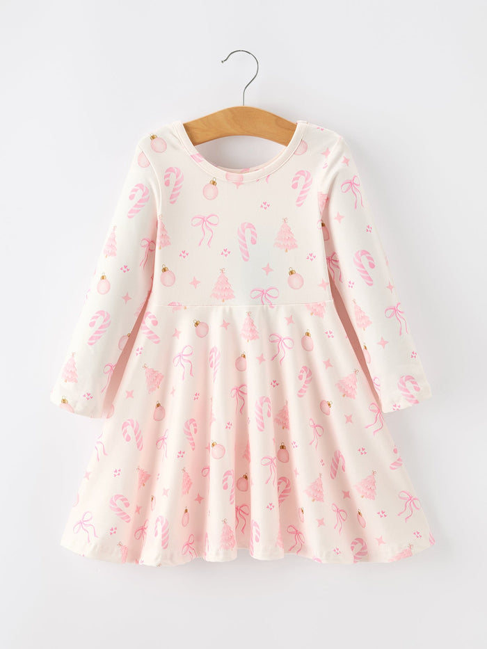Christmas Ornament Print Flare Dress