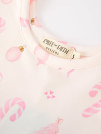 Christmas Ornament Print Flare Dress