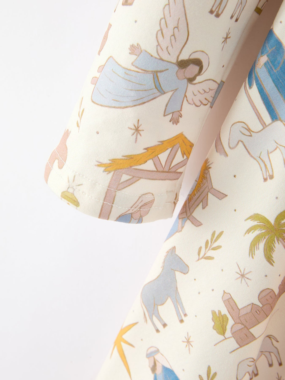 Nativity Print Twirl Long Sleeve Dress