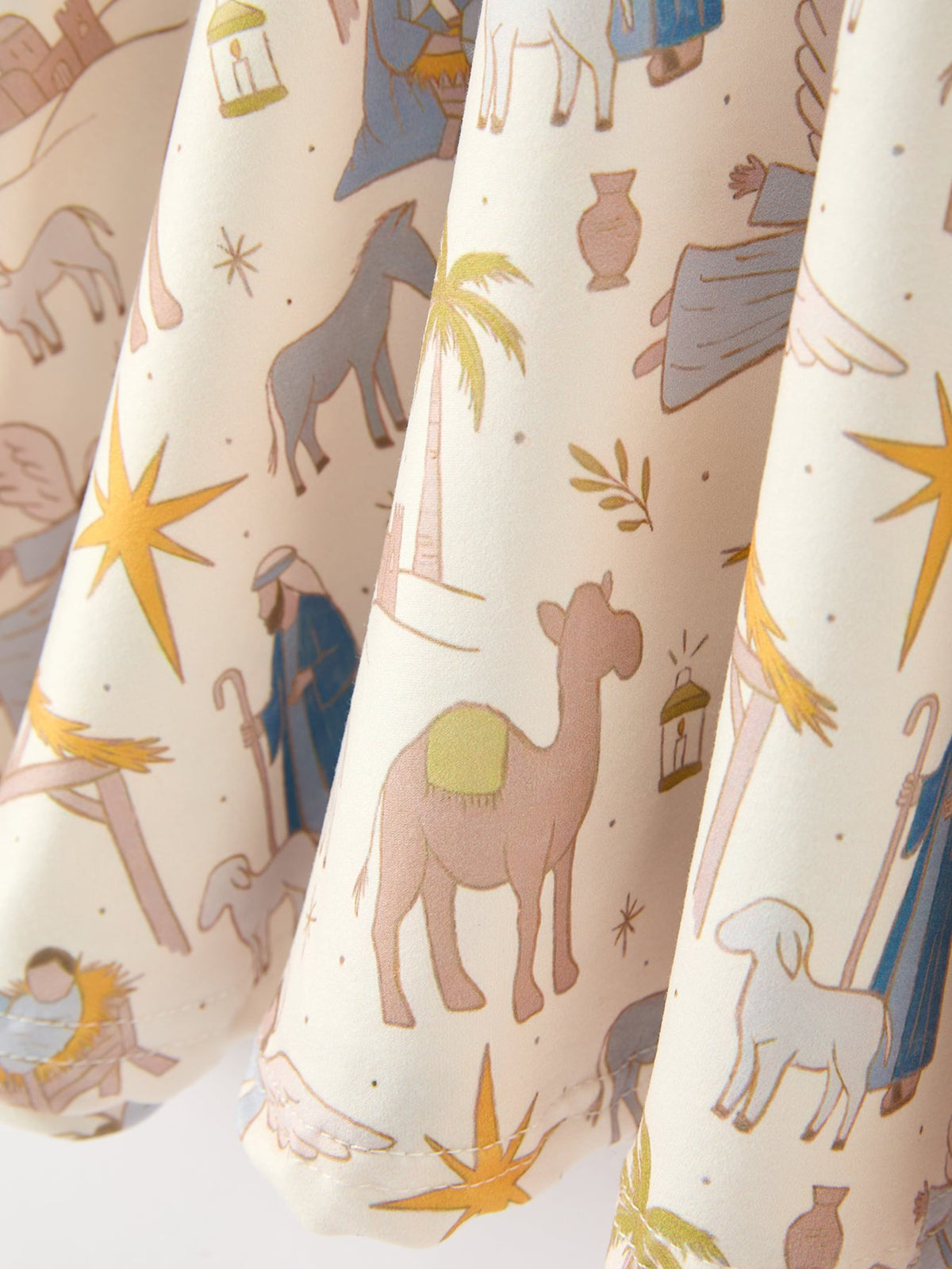 Nativity Print Twirl Long Sleeve Dress