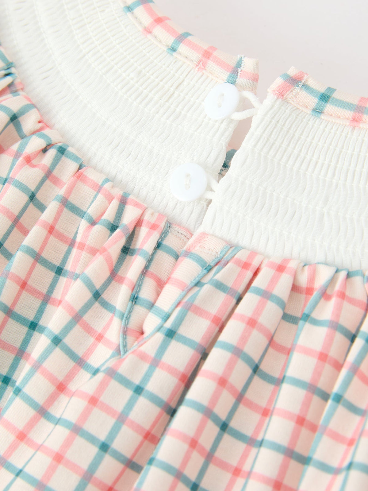 Christmas Plaid Smocked Bloomers Set with Tree Embroidery