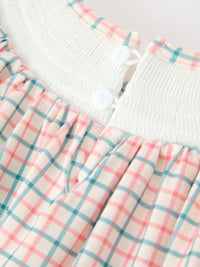 Christmas Plaid Smocked Bloomers Set with Tree Embroidery
