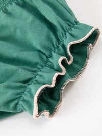 Christmas Plaid Smocked Bloomers Set with Tree Embroidery