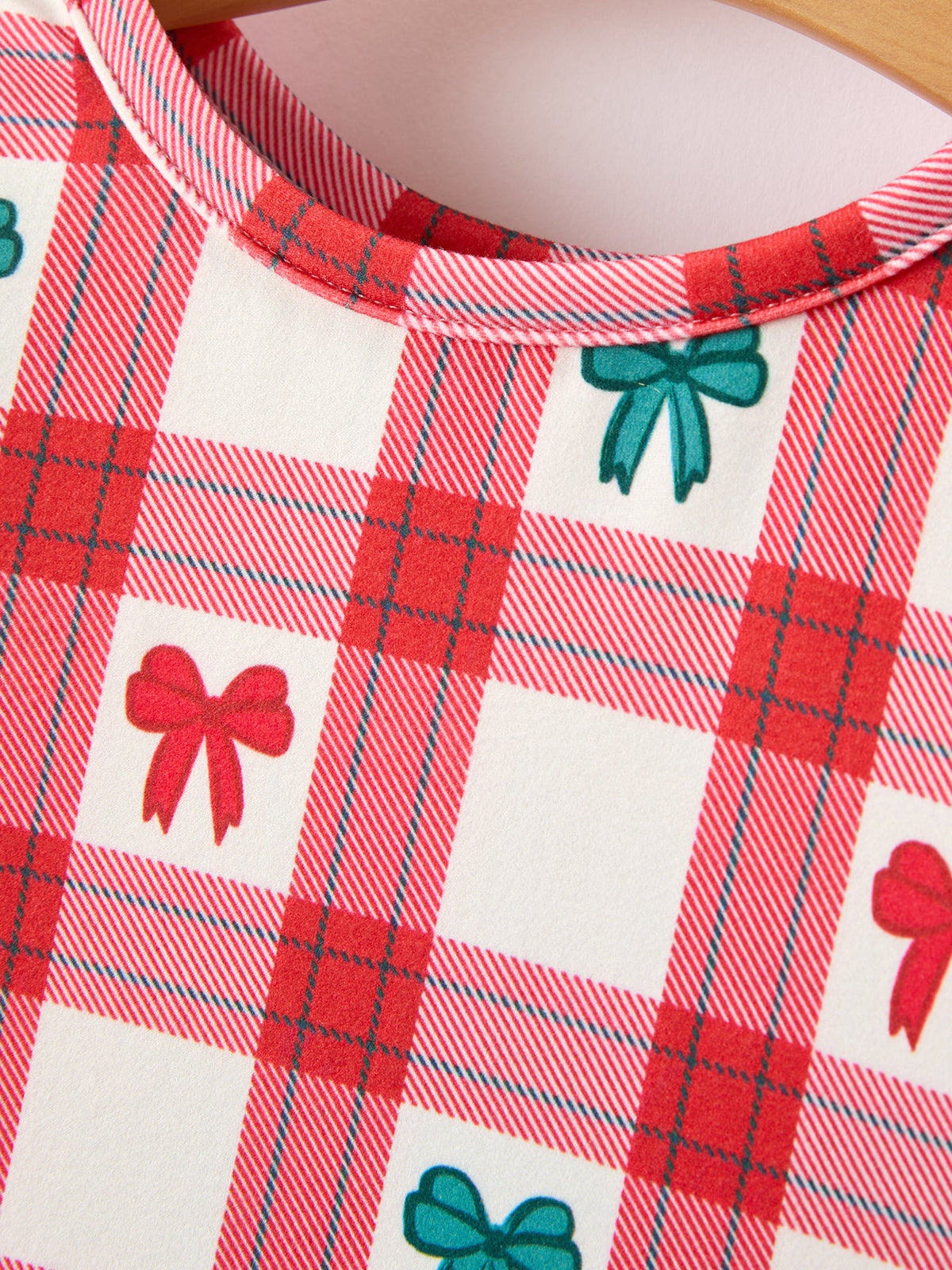 Christmas Candy Cane & Bow Plaid Twirl Dress