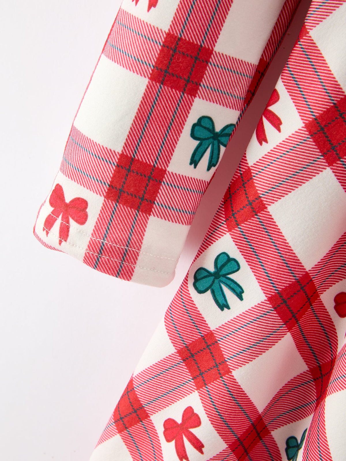 Christmas Candy Cane & Bow Plaid Twirl Dress