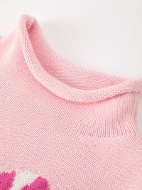 Christmas Candy Cane Bow Knit Sweater