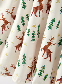 Deer & Pine Tree Holiday Twirl Dress