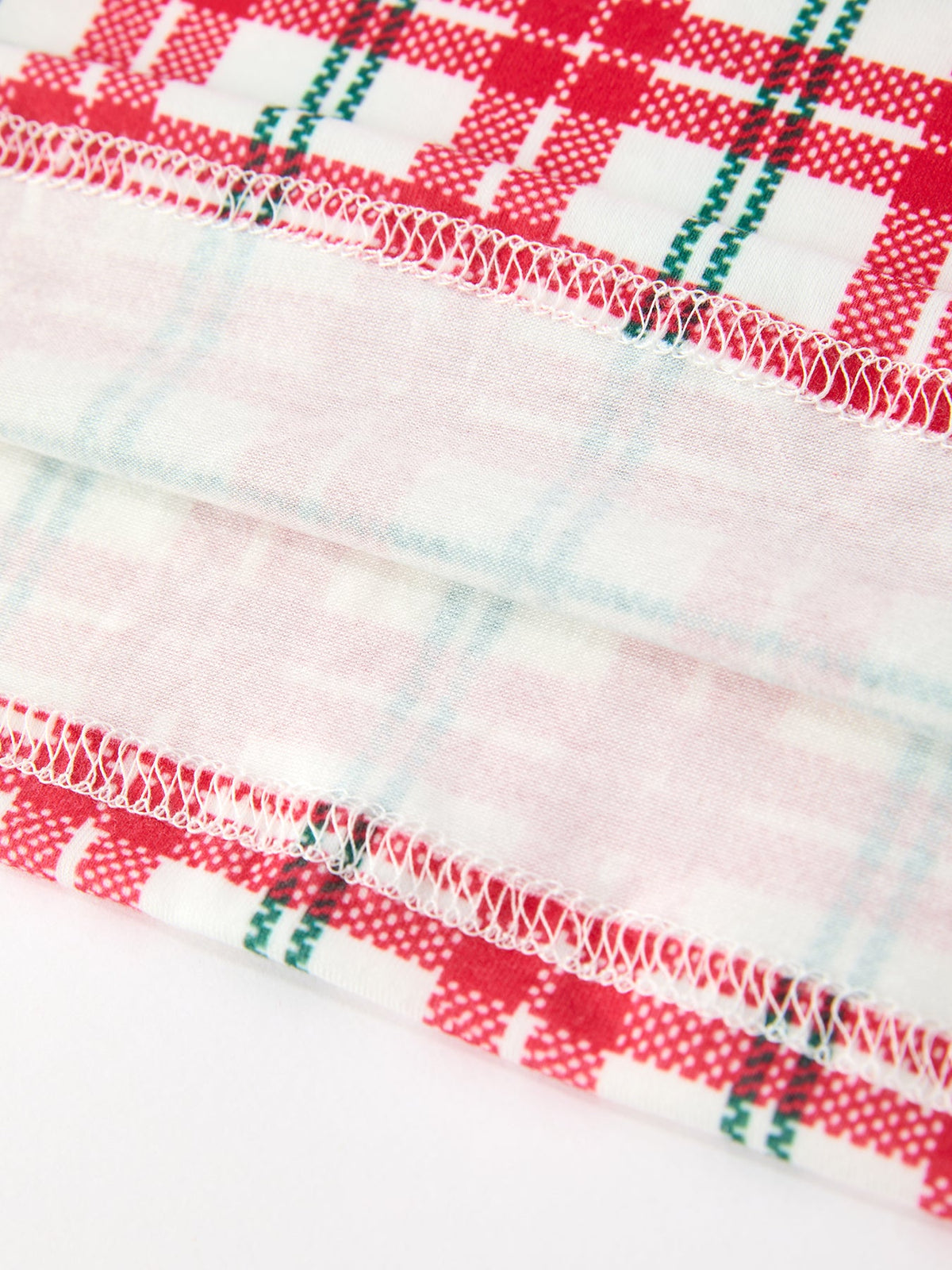 Christmas Plaid Wreath Embroidered Girl Dress
