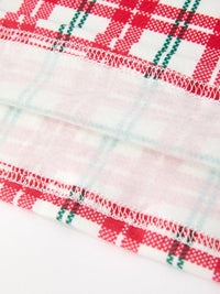 Christmas Plaid Wreath Embroidered Girl Dress