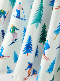 Winter Ski & Pine Tree Print Twirl Dress