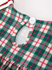 Christmas Plaid Embroidered Dress Wreath Collar