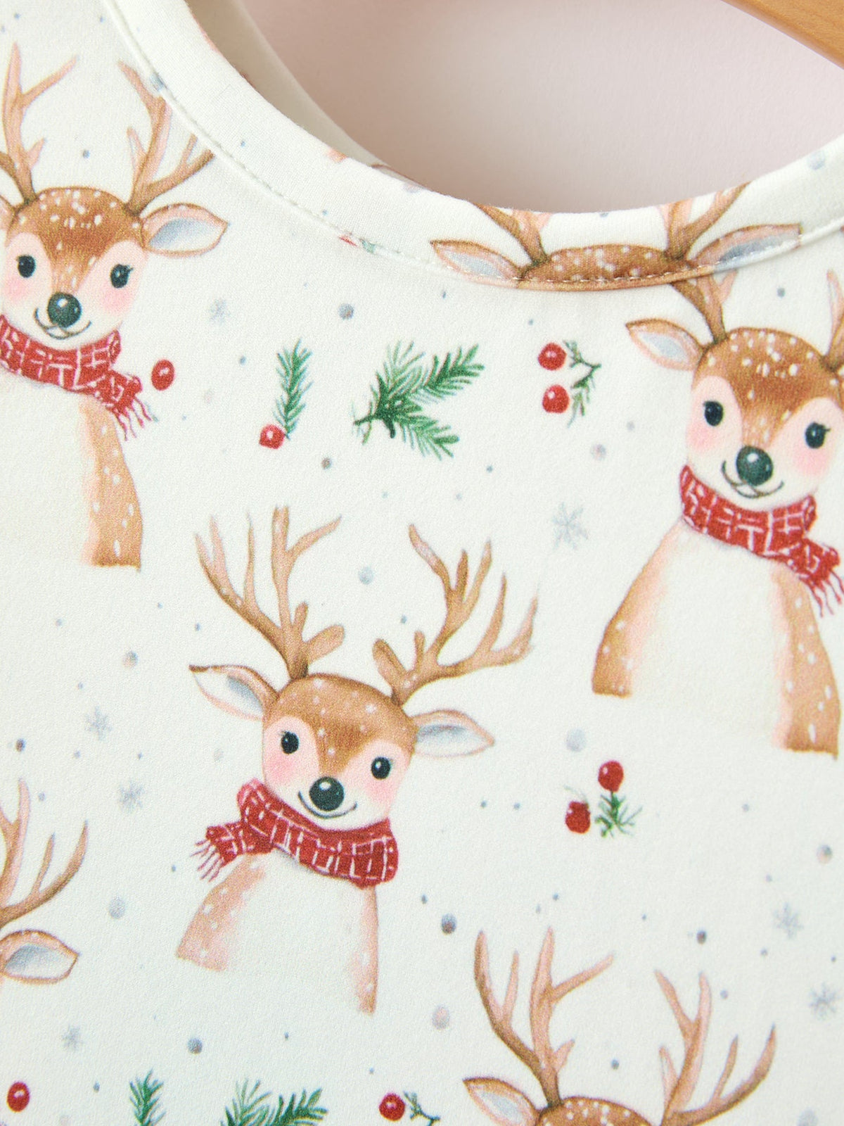 Reindeer Christmas Twirl Long Sleeve Dress