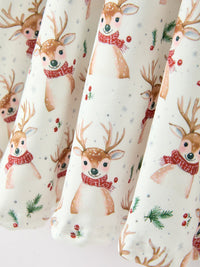 Reindeer Christmas Twirl Long Sleeve Dress