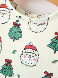 Santa & Christmas Tree Print Twirl Dress