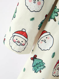 Santa & Christmas Tree Print Twirl Dress