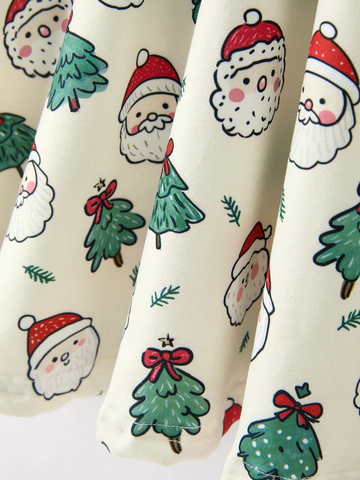 Santa & Christmas Tree Print Twirl Dress