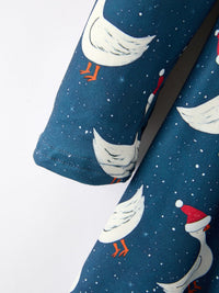 Christmas Goose Twirl Dress Navy Long Sleeve Dress