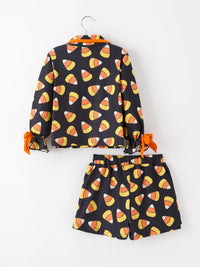 Halloween Candy Corn Mommy and Me Pajama Set Matching Lounge Set