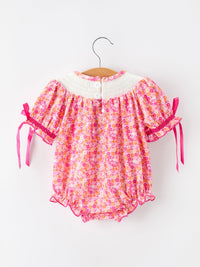 Fall Floral Smocked Bubble Romper