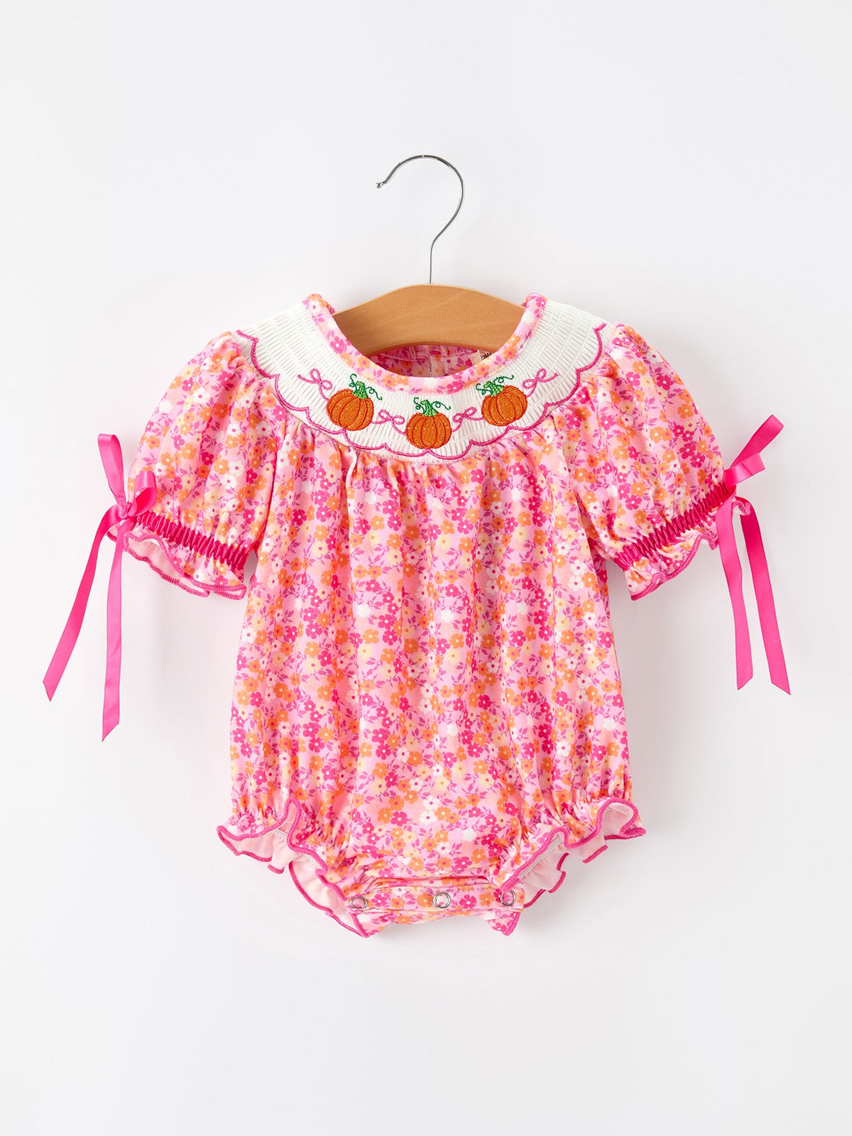 Fall Floral Smocked Bubble Romper