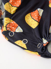 Halloween Candy Corn Baby Girl Bubble Romper Ruffle