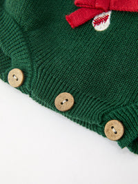 Jolly Candy Cane Knit Baby Romper