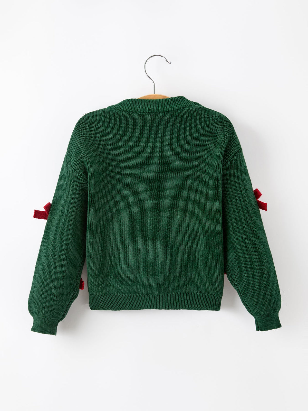 Jolly Candy Cane Bow Knit Sweater