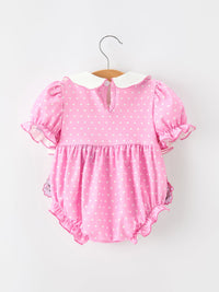 Christmas Santa Bow Peter Pan Collar Romper