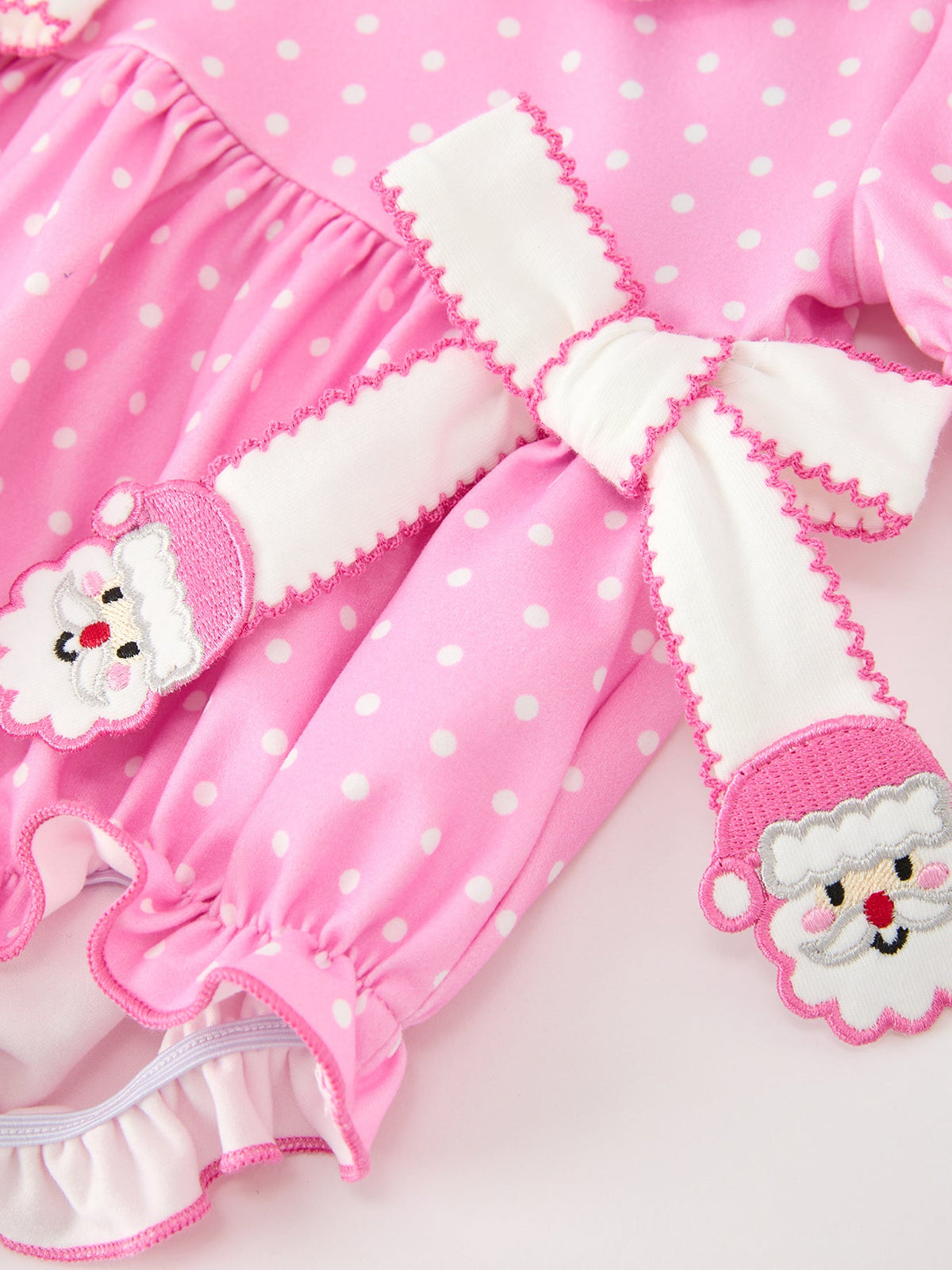 Christmas Santa Bow Peter Pan Collar Romper