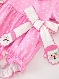 Christmas Santa Bow Peter Pan Collar Romper