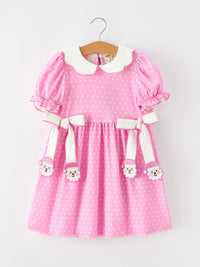 Christmas Santa Bow Peter Pan Collar Dress