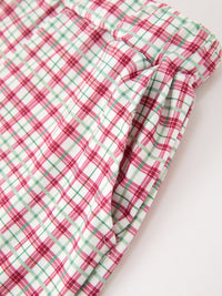 Pumpkin Boys Outfit Set Red Tee Plaid Shorts Set