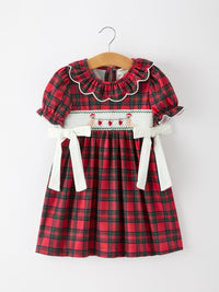 Puppy Smocked Ruffle Collar Dress
